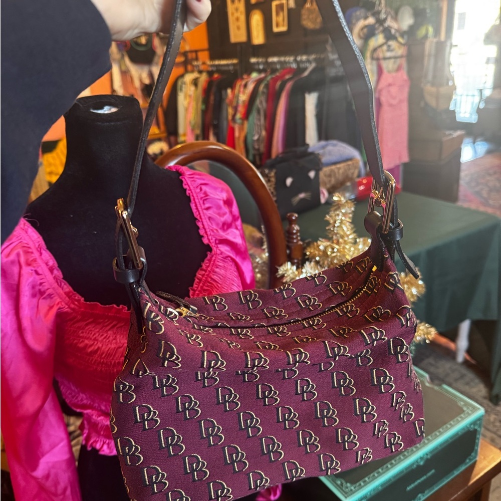 Monogram Dooney & Bourke Burgundy Shoulder Bag